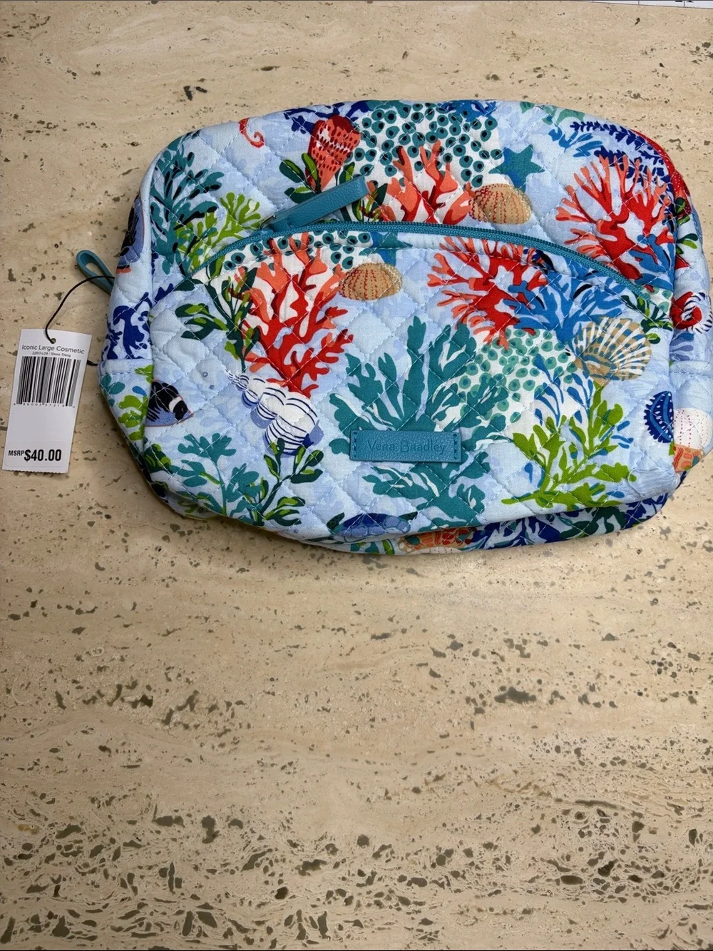 Vera Bradley Iconic Large Cosmetic Shore Thing